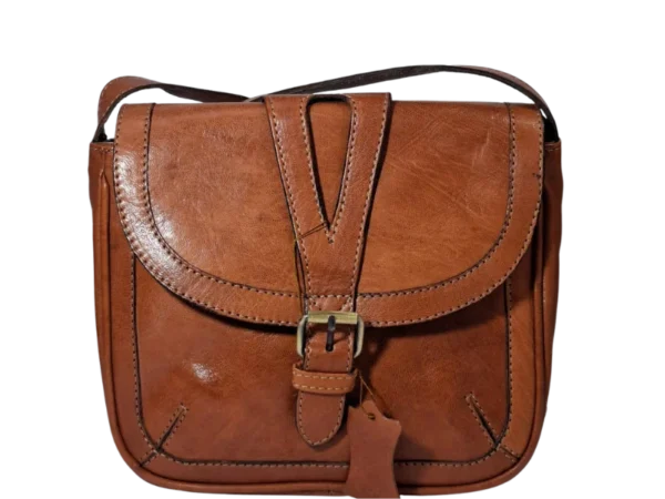 bolso bandolera de mujer piel vintage marron