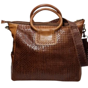 bolso de mano de piel de 15 8 pulgadas con correa cruzada