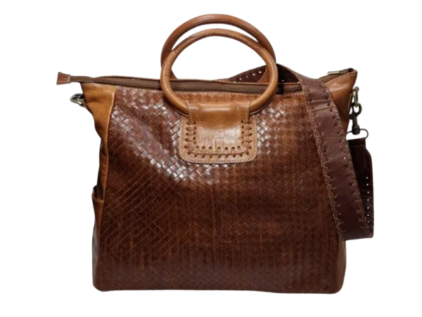 bolso de mano de piel de 15 8 pulgadas con correa cruzada